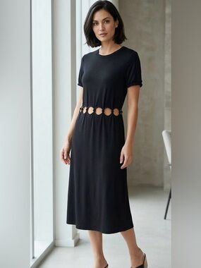 American Eagle Outfitters Black Cut Out Dress Size Large